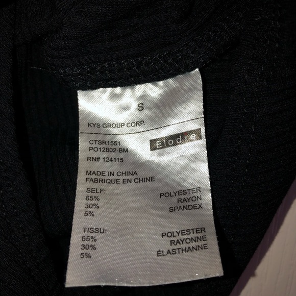 Elodie black ribbed‎ knit shoulder tie tank thong  bodysuit size small - Picture 5 of 5